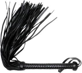 img 2 attached to 🐎 Prairie Horse Supply: Leather and Suede Floggers in Various Styles with Stick Handle and Knobbed Crop