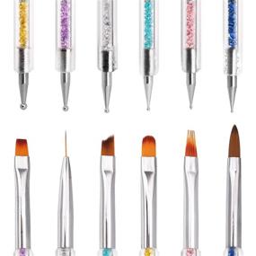 img 3 attached to 💅 iminoo 6PCS Nail Art Brushes: Double Ended Liner & Dotting Pen for DIY Nail Art Designs (Style B)