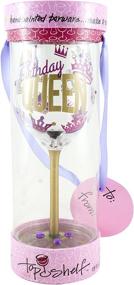 img 1 attached to Premium Birthday Queen Wine Glass: Hand-Painted Purple and Gold Design; Funny Gift for Women; Unique Red or White Wine Glasses