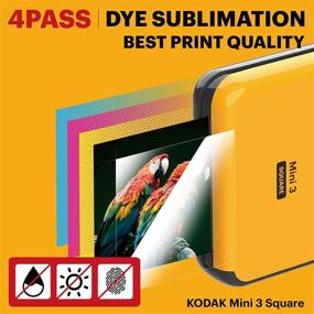 img 2 attached to 📸 Kodak Mini Shot 3, Портативный беспроводной фотопринтер, совместимый с iOS и Android, Bluetooth-соединение, Печать фотографий в реальном времени (3”x3”), Продвинутая технология 4Pass и ламинирование, Высокое качество печати – Желтый.