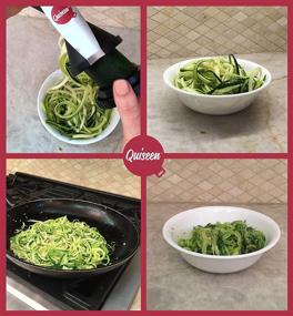 img 1 attached to 🥒 Quiseen Vegetable Spiral Slicer - Transform Veggies into Zucchini Spaghetti and Pasta with Ease - Includes Cleaning Brush