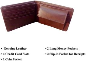 img 3 attached to Bdgiant Leather Bifold Credit Sections Black Men's Accessories