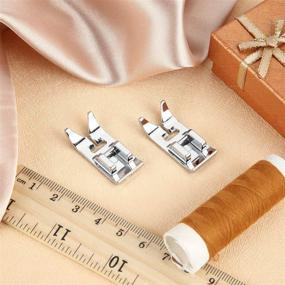 img 3 attached to 🧵 Set of 2 Universal Low Shank Presser Feet for Sewing Machines - Straight Stitch and Zig Zag Foot - Compatible with Most Domestic Sewing Machines