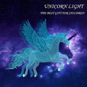 img 2 attached to 🦄 Unicorn Toys for Girls Age 3-8 - Unicorn Gifts Night Light 3D Illusion with 16 Colors - Touch & Remote Control - Perfect Christmas and Birthday Gift for 3-8 Year Old Girls