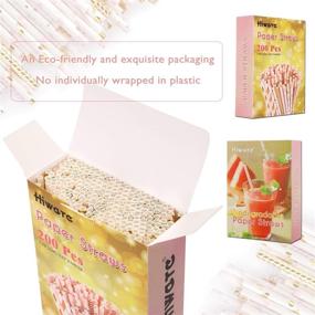 img 3 attached to 🎉 200-Pack Pink and Gold Party Paper Straws - 8 Unique Patterns for Party, Birthday, Wedding, Bridal Shower, Baby Shower Supplies and Decorations