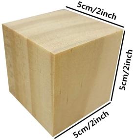 img 2 attached to Fycooler 12pcs 2-inch Unfinished Wooden Blocks - Natural Wood Cubes for Carving, Painting, and Whittling - Arts and Crafts Supplies for DIY Projects, Home Decor, and Toddler Toys