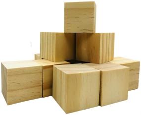 img 3 attached to Fycooler 12pcs 2-inch Unfinished Wooden Blocks - Natural Wood Cubes for Carving, Painting, and Whittling - Arts and Crafts Supplies for DIY Projects, Home Decor, and Toddler Toys