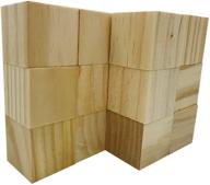 fycooler 12pcs 2-inch unfinished wooden blocks - natural wood cubes for carving, painting, and whittling - arts and crafts supplies for diy projects, home decor, and toddler toys logo