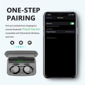 img 1 attached to Наушники True Wireless Stereo с Bluetooth 5.0: водонепроницаемые спортивные наушники с микрофоном, долгим временем работы от аккумулятора, простым сопряжением и сенсорным управлением