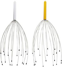 img 4 attached to 🧘 Experience Ultimate Relaxation with Head Scalp Massager Wire Tool - Handheld Stress Relief and Stimulation Massage, 20 Fingers, for Women, Men, Kids, and Pets (2 Pack)