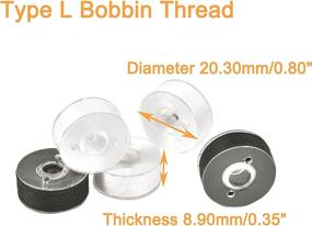 img 2 attached to Premium 144pcs L-Type (SA155) Bobbin Thread Set - Plastic Sided, Suitable for Specific Embroidery and Sewing Machines - 90 Weight - Includes 96 White and 48 Black Spools