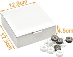 img 3 attached to Premium 144pcs L-Type (SA155) Bobbin Thread Set - Plastic Sided, Suitable for Specific Embroidery and Sewing Machines - 90 Weight - Includes 96 White and 48 Black Spools