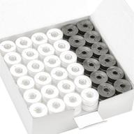 premium 144pcs l-type (sa155) bobbin thread set - plastic sided, suitable for specific embroidery and sewing machines - 90 weight - includes 96 white and 48 black spools logo