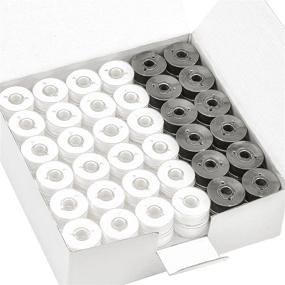 img 4 attached to Premium 144pcs L-Type (SA155) Bobbin Thread Set - Plastic Sided, Suitable for Specific Embroidery and Sewing Machines - 90 Weight - Includes 96 White and 48 Black Spools