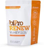 🥛 bipro renew: unflavored 100% whey isolate protein powder - dietitian recommended, sugar free, lactose intolerant friendly, gluten free, hormone free (1 lb) logo