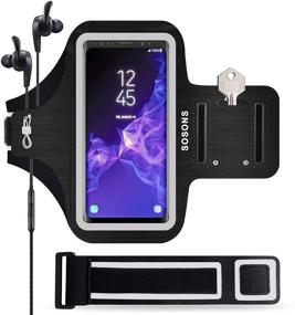 img 4 attached to SOSONS Running Armband for Samsung Galaxy S8 S9 S10 S20 S21 S8+ S9+ S10+ S20+, Water Resistant Gym Case with Card Pockets and Key Slot - Enhanced SEO