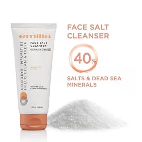 img 3 attached to Emilia Face Salt Cleanser: Acne Face Wash Dead Sea Salt Scrub for Deep Spa Facial - Energizing, Exfoliating, and Paraben-Free!