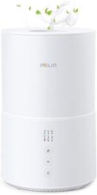 img 4 attached to 🌬️ Top Fill Cool Mist Humidifier by MILIN - Germ Free, Essential Oil Diffuser, 20-Hour Runtime for Bedroom, Home, Baby & Plants - Sleep Mode, Low Water Reminder, 2L Capacity