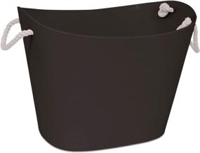 img 4 attached to 📦 HOMZ Waterproof Storage Bin with Cool Gray Base and Flexible White Rope Handles