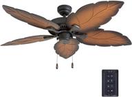 🏠 prominence home 50742-01 falklands ceiling fan (3-speed remote control), 52-inch, mocha finish, tropical bronze design логотип