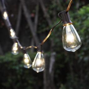 img 2 attached to Enhance your Outdoor Space with Waterproof ZHONGXIN Solar String Lights: 10 Classic ST38 LED Edison Bulbs, Ideal for Garden, Backyard, Pergola, Party, Cafe, Bistro, Wedding, Camping Décoration