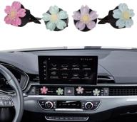 🌸 mini-factory cherry blossom car interior decoration - 4pcs cute colorful flower pattern air vent auto accessories logo