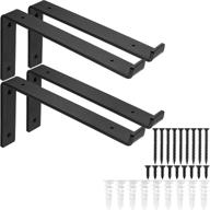 🔩 industrial-style heavy-duty shelf brackets - 1/4" thick - rustic farmhouse black iron finish - set of 4 with hardware - various sizes (11.25") logo