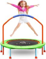 🎁 cloris 38&#34; kids trampoline: adjustable handle, protection frame, indoor/outdoor, birthday gifts logo