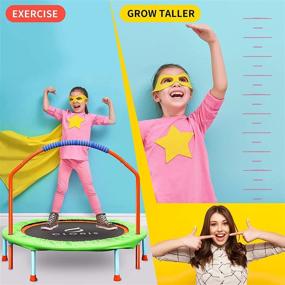 img 3 attached to 🎁 CLORIS 38&#34; Kids Trampoline: Adjustable Handle, Protection Frame, Indoor/Outdoor, Birthday Gifts