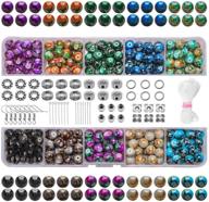 💎 8mm glass beads jewelry making kit - bracelets, earrings, necklaces, rings set with findings, elastic string, jump rings, headpins, earring hooks, spacer beads - diy jewelry making supplies logo