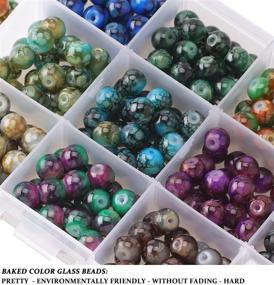 img 3 attached to 💎 8MM Glass Beads Jewelry Making Kit - Bracelets, Earrings, Necklaces, Rings Set with Findings, Elastic String, Jump Rings, Headpins, Earring Hooks, Spacer Beads - DIY Jewelry Making Supplies