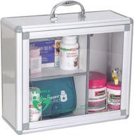 🏥 ollieroo portable wall medicine cabinet: lockable medication box for first aid supplies - organizer & container with handle logo