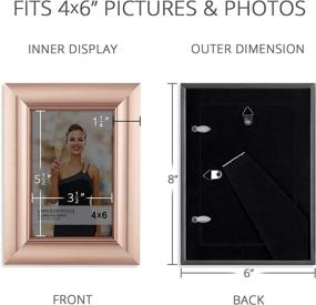 img 2 attached to Langdon House Rose Gold Picture Frame (6 Pack) - Contemporary Glam Photo Frames 4x6, Wall/Table Display - Celebration Collection