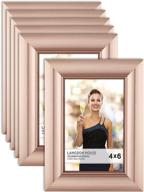 langdon house rose gold picture frame (6 pack) - contemporary glam photo frames 4x6, wall/table display - celebration collection логотип