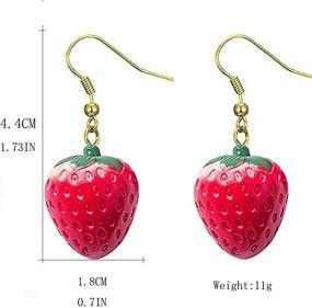 img 3 attached to GUOXIAOMEI Simulated Strawberry Acrylic Earring