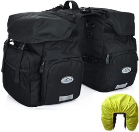 img 4 attached to 🚲 Waterproof ZTZ Canvas Cycling Bike Pannier Rear Seat Bag Trunk with Roll-Up Rack