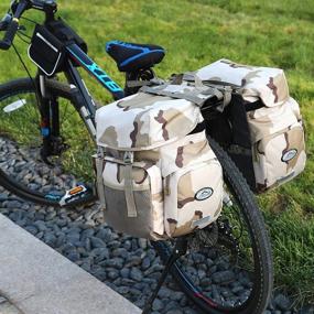 img 1 attached to 🚲 Waterproof ZTZ Canvas Cycling Bike Pannier Rear Seat Bag Trunk with Roll-Up Rack