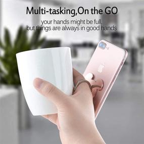 img 2 attached to 2-Pack Universal Smart Phone Finger Ring Stand Grip Mounts with 360° Rotation Kickstand for iPhone, Samsung, Tablet - Improved SEO