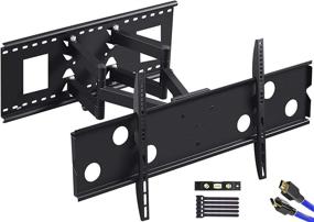 img 4 attached to 📺 FMTV Wall Mount Bracket for 42-90" Big TVs - Flat Curved LED LCD OLED 4K, Dual Articulating Arm Full Motion TV Mount - Max VESA 800x400mm, Supports up to 176lbs - Fits 24" 16" Studs - Includes 8 ft HDMI Cable