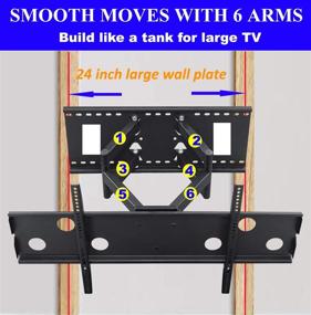 img 2 attached to 📺 FMTV Wall Mount Bracket for 42-90" Big TVs - Flat Curved LED LCD OLED 4K, Dual Articulating Arm Full Motion TV Mount - Max VESA 800x400mm, Supports up to 176lbs - Fits 24" 16" Studs - Includes 8 ft HDMI Cable