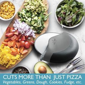 img 3 attached to 🍕 DECOSTYLE Black Pizza Cutter Wheel - Enhanced Slicer with Blade Cover, Super Sharp and Easy to Clean - Ergonomic Rubberized Grip, Heavy Duty Stainless Steel - Dishwasher Safe