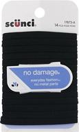 scunci no-damage black hair ties - flat design, medium hold - 14-pcs per pack (1-pack) logo