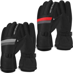 img 4 attached to ❄️ Ultimate Winter Gear: Unisex Windproof & Waterproof Snowboarding Gloves - 2 Pairs