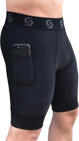 img 3 attached to Sport Compression Workout Shorts Pockets Sports & Fitness in Other Sports