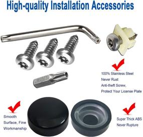 img 2 attached to Anti Theft License Plate Screws-Stainless Steel Tamper Proof Security Bolts Set