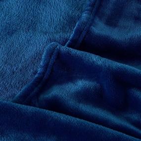 img 2 attached to 🛋️ Bertte Plush Fleece Lightweight Super Soft Microfiber Flannel Throw Blanket for Couch, Bed, Sofa – Ultra Luxurious, Warm and Cozy for All Seasons – Navy, 50"x60