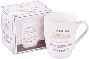 img 1 attached to 🙌 I Can Do All This Through Him Philippians 4:13 Ceramic Christian Coffee Mug for Women and Men - Inspirational Cup and Religious Gifts, 12oz