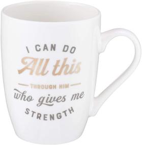 img 3 attached to 🙌 I Can Do All This Through Him Philippians 4:13 Ceramic Christian Coffee Mug for Women and Men - Inspirational Cup and Religious Gifts, 12oz