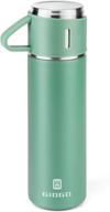 🍵 ultimate stainless steel thermo flask: 500ml vacuum insulated bottle with cup - ideal for hot coffee and cold drinks - green, single логотип