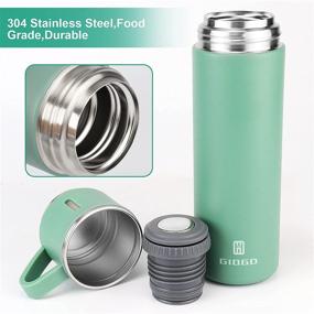 img 2 attached to 🍵 Ultimate Stainless Steel Thermo Flask: 500ml Vacuum Insulated Bottle with Cup - Ideal for Hot Coffee and Cold Drinks - Green, Single